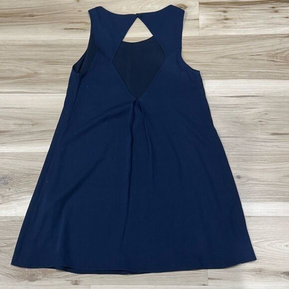 Alice + Olivia Blue Silk Mini Open Back Swing Dress Women’s Small - Picture 4 of 4